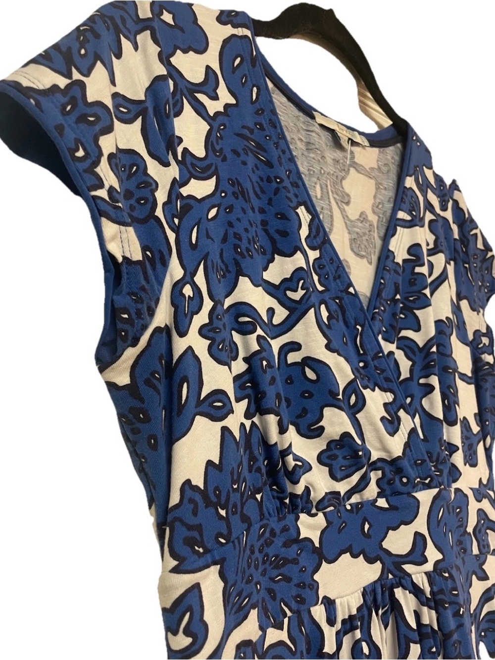 Boden Jersey Dress in Island Sapphire Island Vine Size 8R cap sleeved - Picture 8 of 10